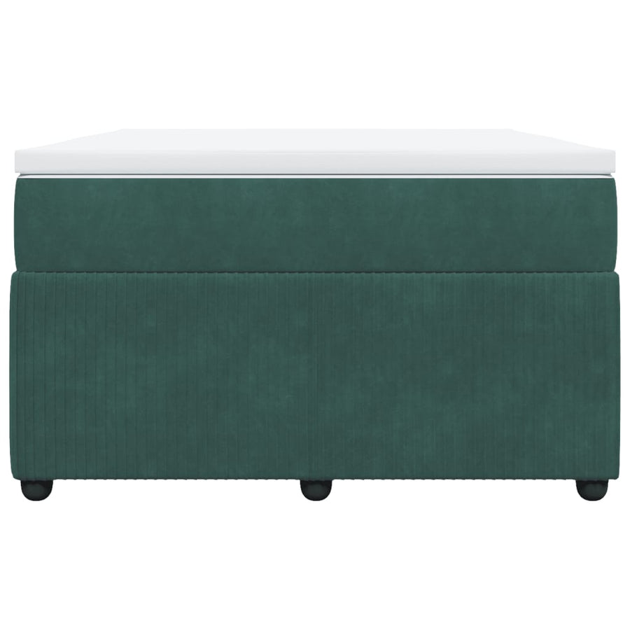 Boxspring met matras fluweel donkergroen 120x200 cm