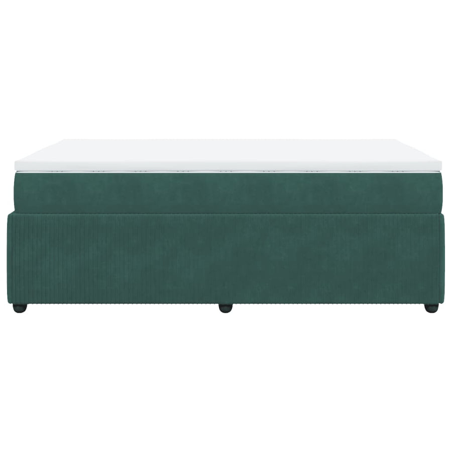 Boxspring met matras fluweel donkergroen 120x200 cm