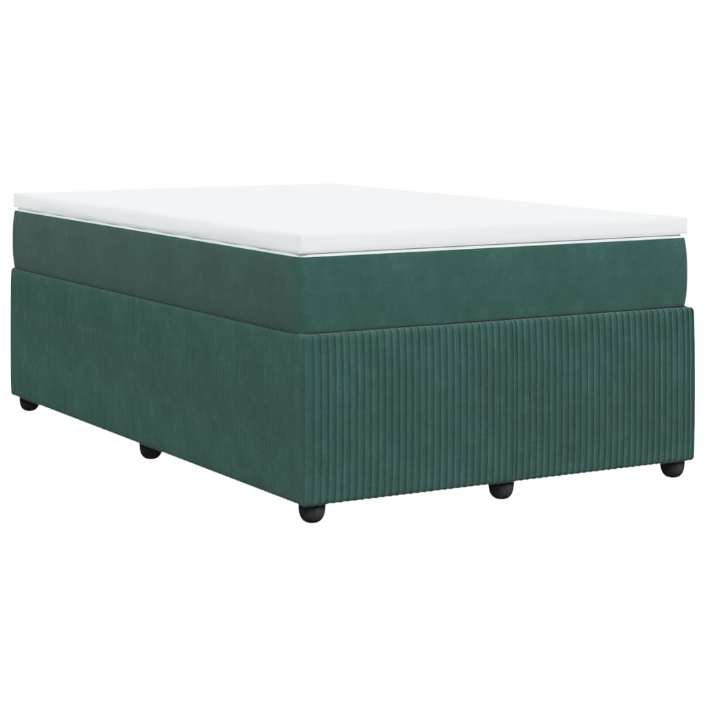 Boxspring met matras fluweel donkergroen 120x200 cm