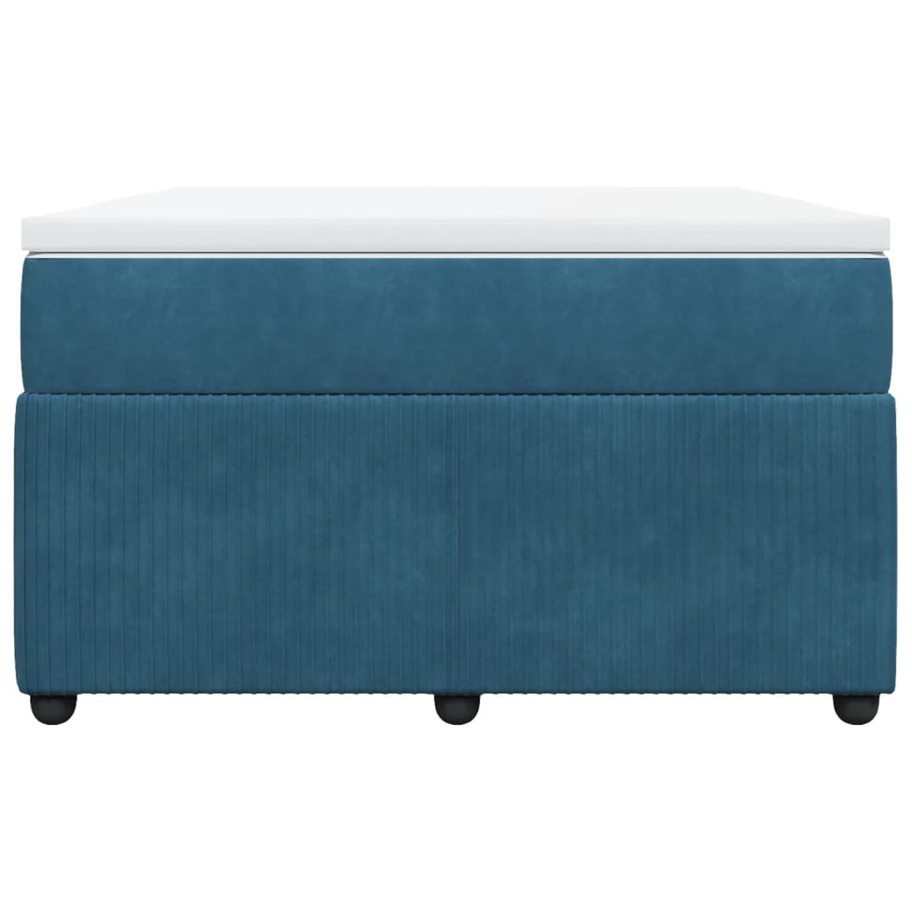Boxspring met matras fluweel donkerblauw 120x200 cm