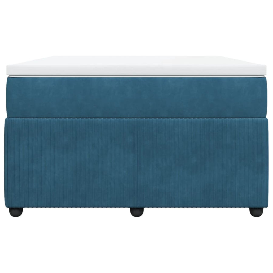 Boxspring met matras fluweel donkerblauw 120x200 cm