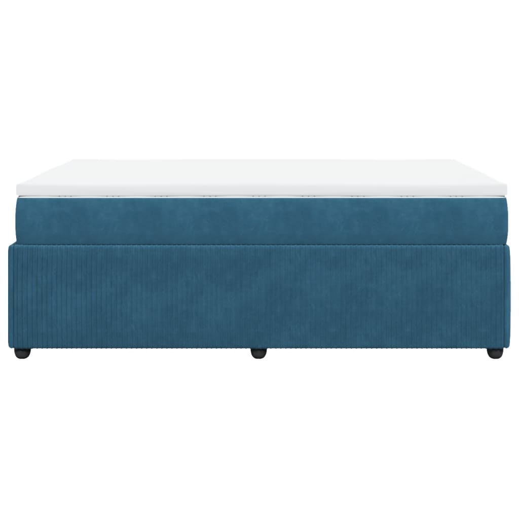 Boxspring met matras fluweel donkerblauw 120x200 cm