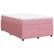 Boxspring met matras fluweel roze 120x200 cm