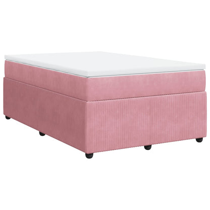 Boxspring met matras fluweel roze 120x200 cm