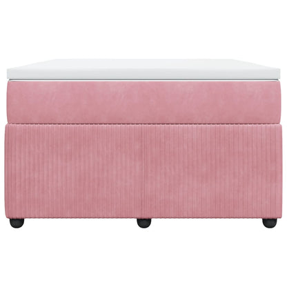 Boxspring met matras fluweel roze 120x200 cm