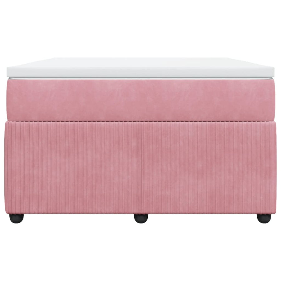 Boxspring met matras fluweel roze 120x200 cm