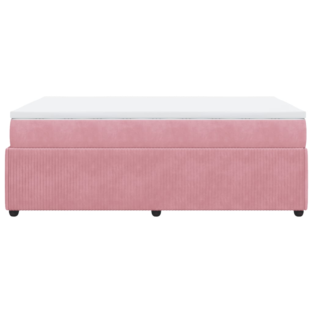 Boxspring met matras fluweel roze 120x200 cm