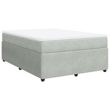 Boxspring met matras fluweel lichtgrijs 140x190 cm