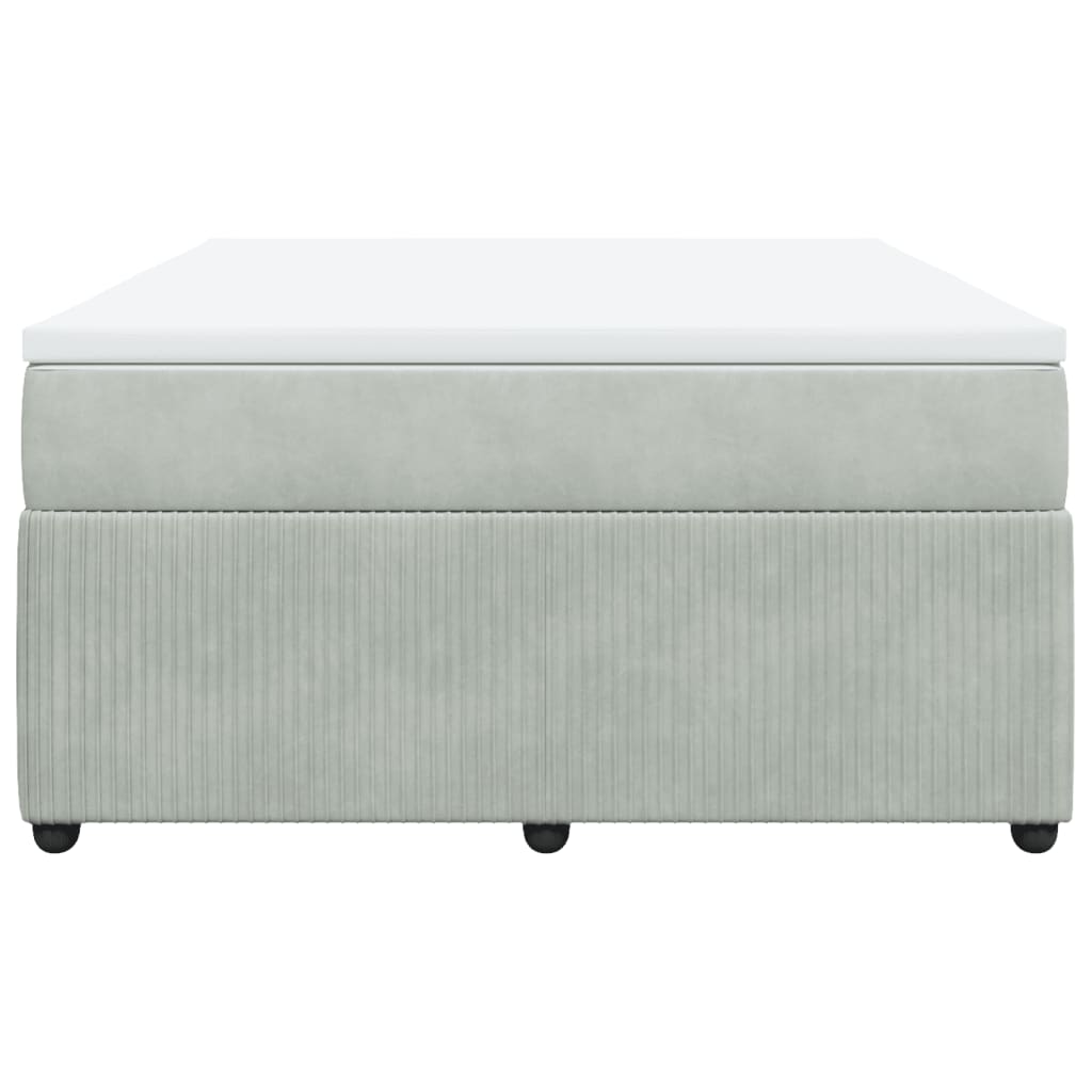 Boxspring met matras fluweel lichtgrijs 140x190 cm