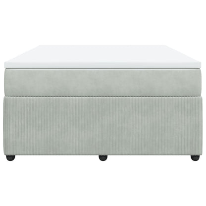 Boxspring met matras fluweel lichtgrijs 140x190 cm