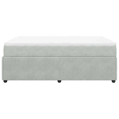 Boxspring met matras fluweel lichtgrijs 140x190 cm