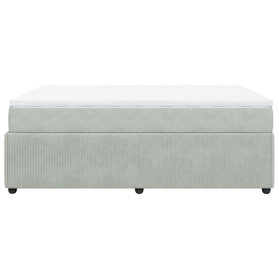 Boxspring met matras fluweel lichtgrijs 140x190 cm