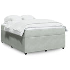 Boxspring met matras 140x190 cm lichtgrijs fluweel