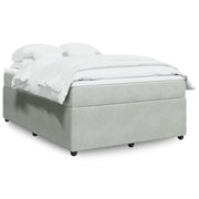 Boxspring met matras 140x190 cm lichtgrijs fluweel