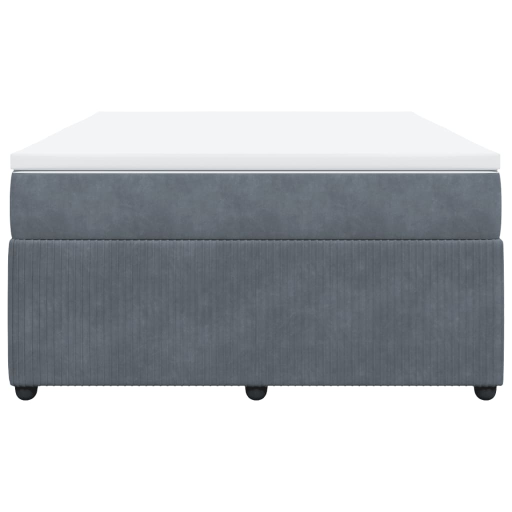 Boxspring met matras fluweel donkergrijs 140x190 cm