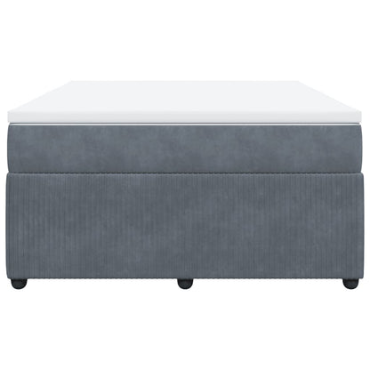 Boxspring met matras fluweel donkergrijs 140x190 cm