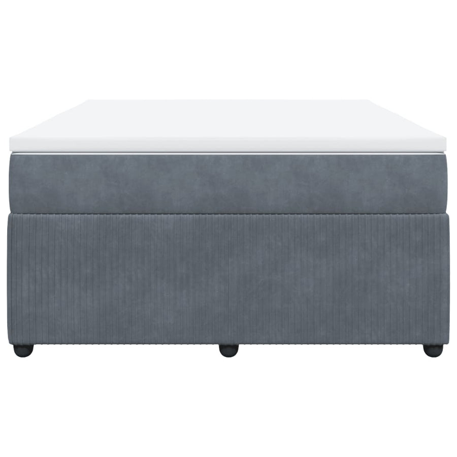 Boxspring met matras fluweel donkergrijs 140x190 cm