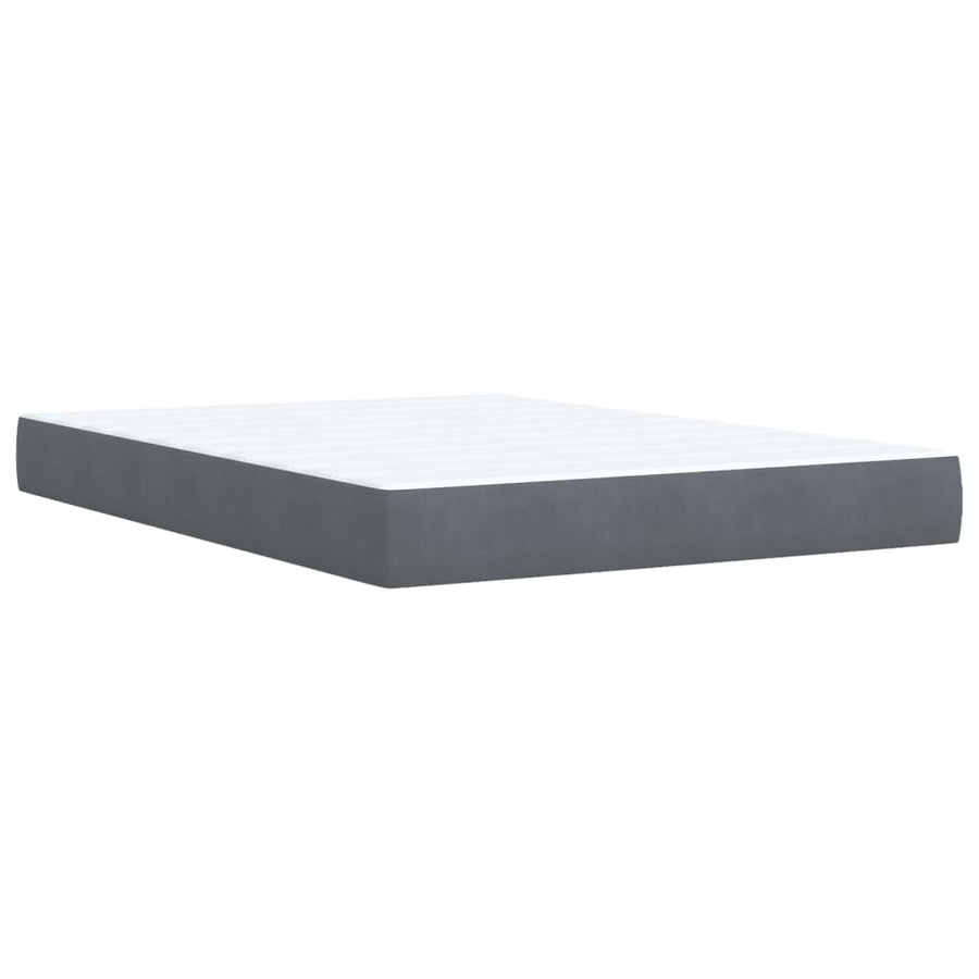 Boxspring met matras fluweel donkergrijs 140x190 cm