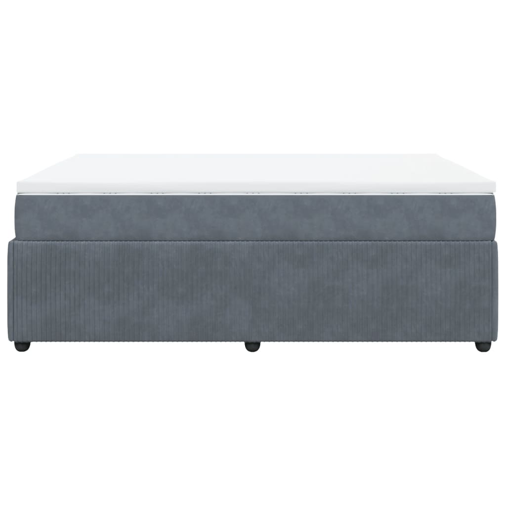 Boxspring met matras fluweel donkergrijs 140x190 cm