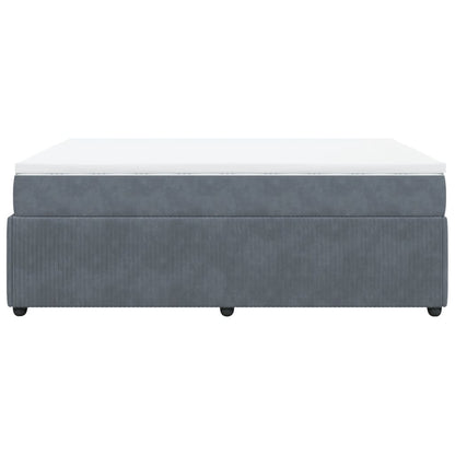 Boxspring met matras fluweel donkergrijs 140x190 cm