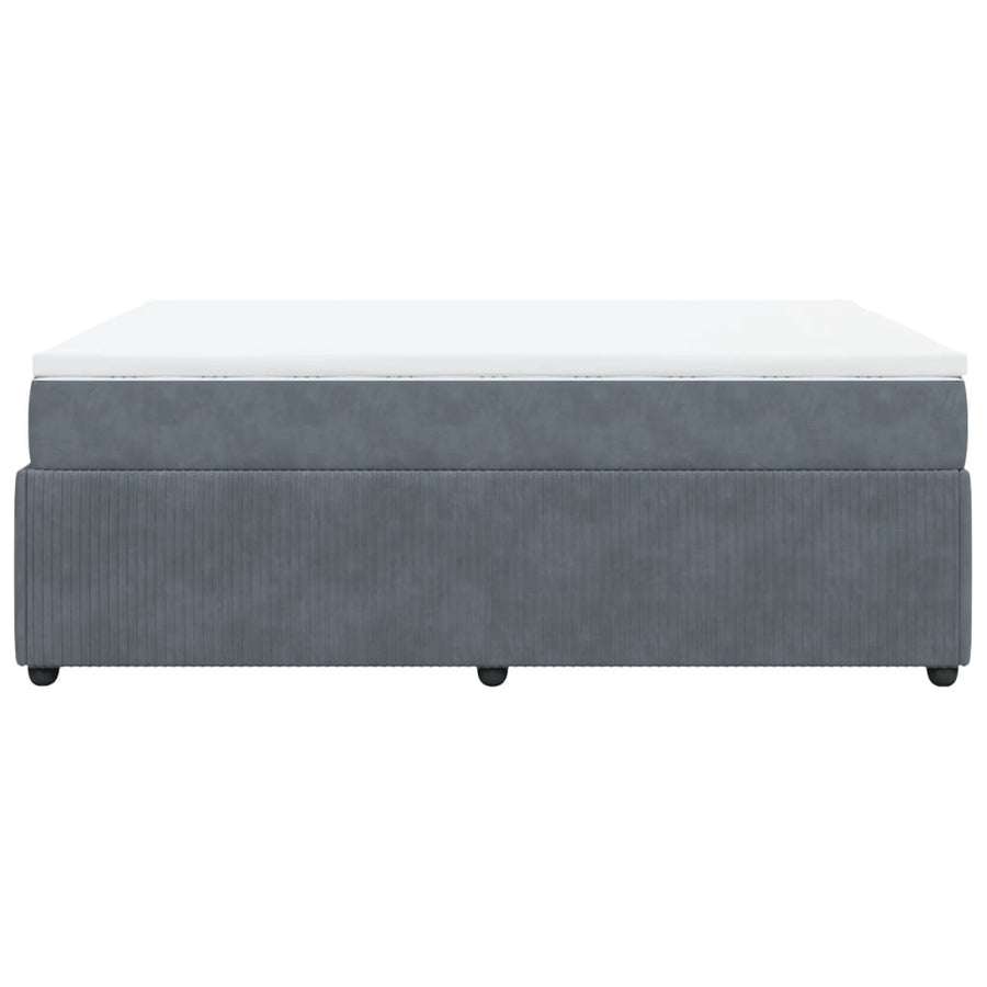 Boxspring met matras fluweel donkergrijs 140x190 cm