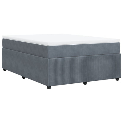 Boxspring met matras fluweel donkergrijs 140x190 cm