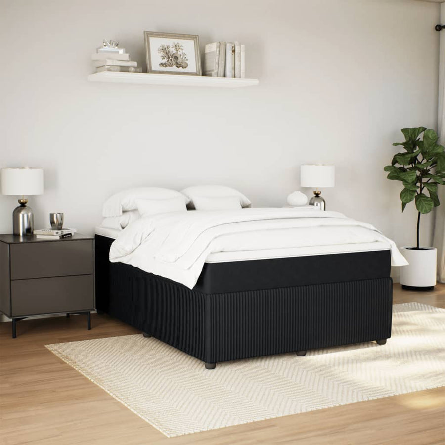 Boxspring met matras fluweel zwart 140x190 cm