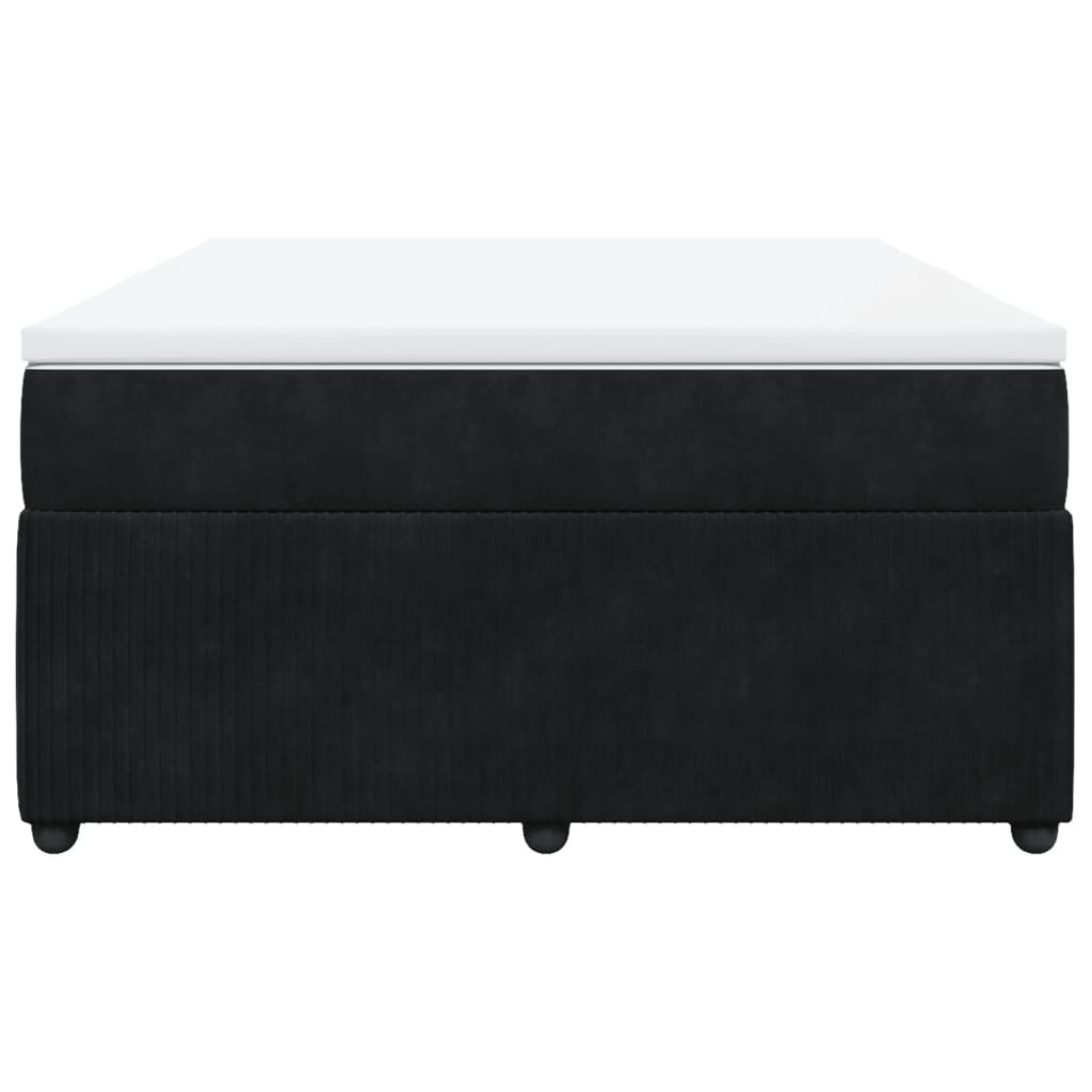 Boxspring met matras fluweel zwart 140x190 cm