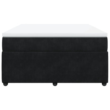 Boxspring met matras fluweel zwart 140x190 cm