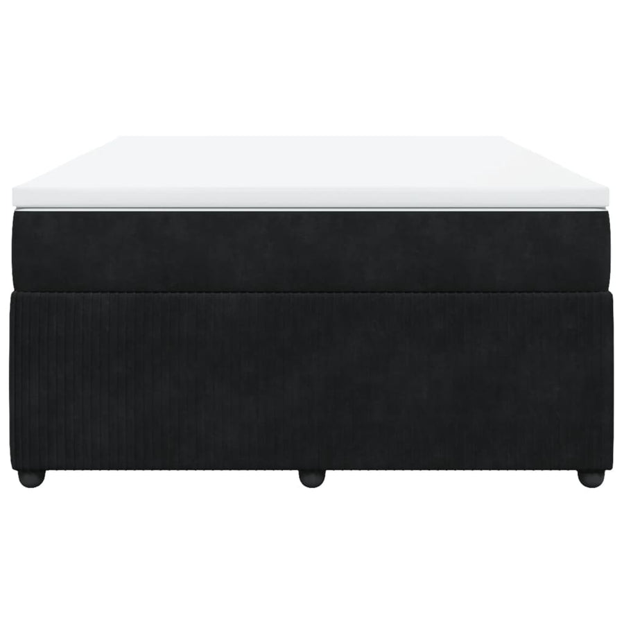 Boxspring met matras fluweel zwart 140x190 cm