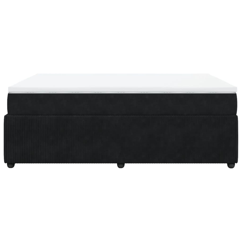 Boxspring met matras fluweel zwart 140x190 cm