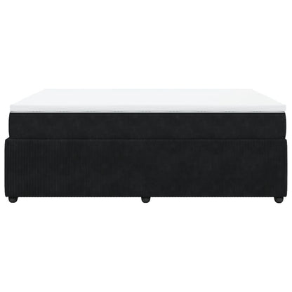Boxspring met matras fluweel zwart 140x190 cm