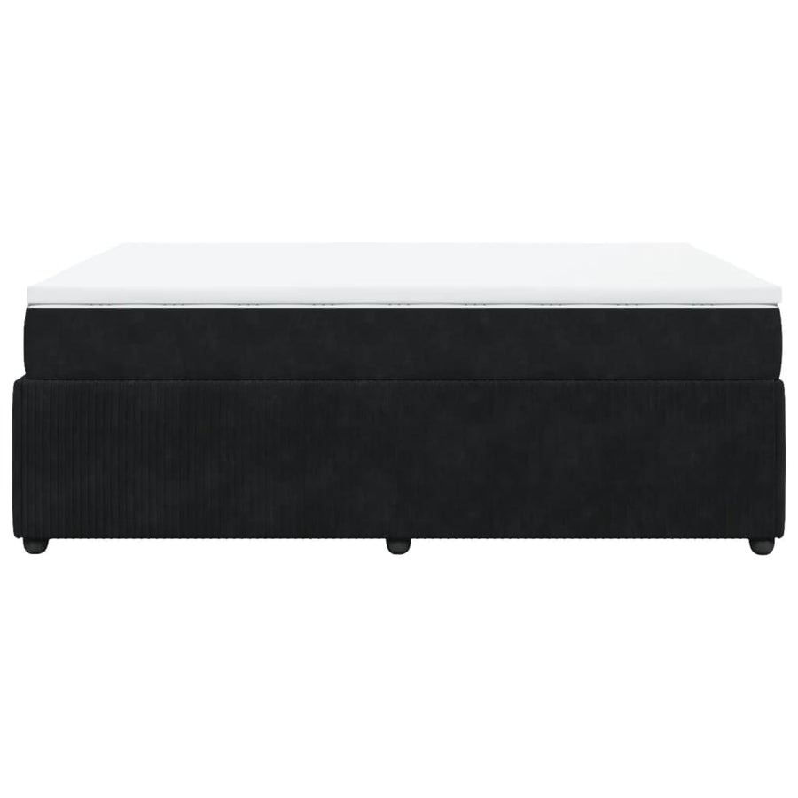 Boxspring met matras fluweel zwart 140x190 cm