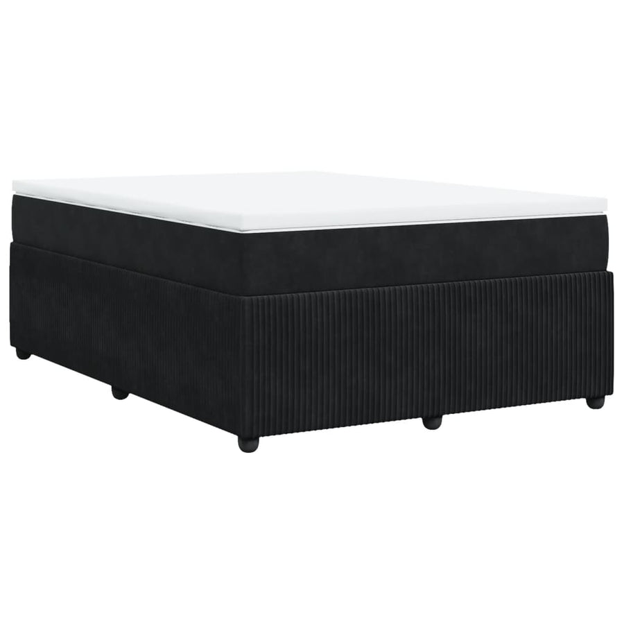 Boxspring met matras fluweel zwart 140x190 cm