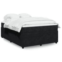Boxspring met matras fluweel zwart 140x190 cm