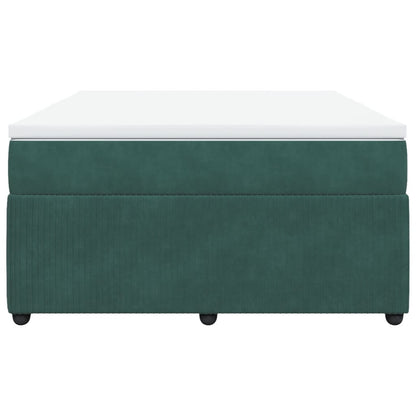 Boxspring met matras fluweel donkergroen 140x190 cm