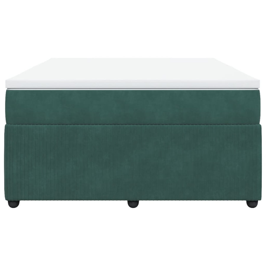 Boxspring met matras fluweel donkergroen 140x190 cm