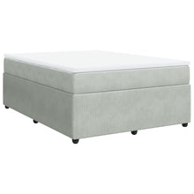 Boxspring met matras fluweel lichtgrijs 140x200 cm