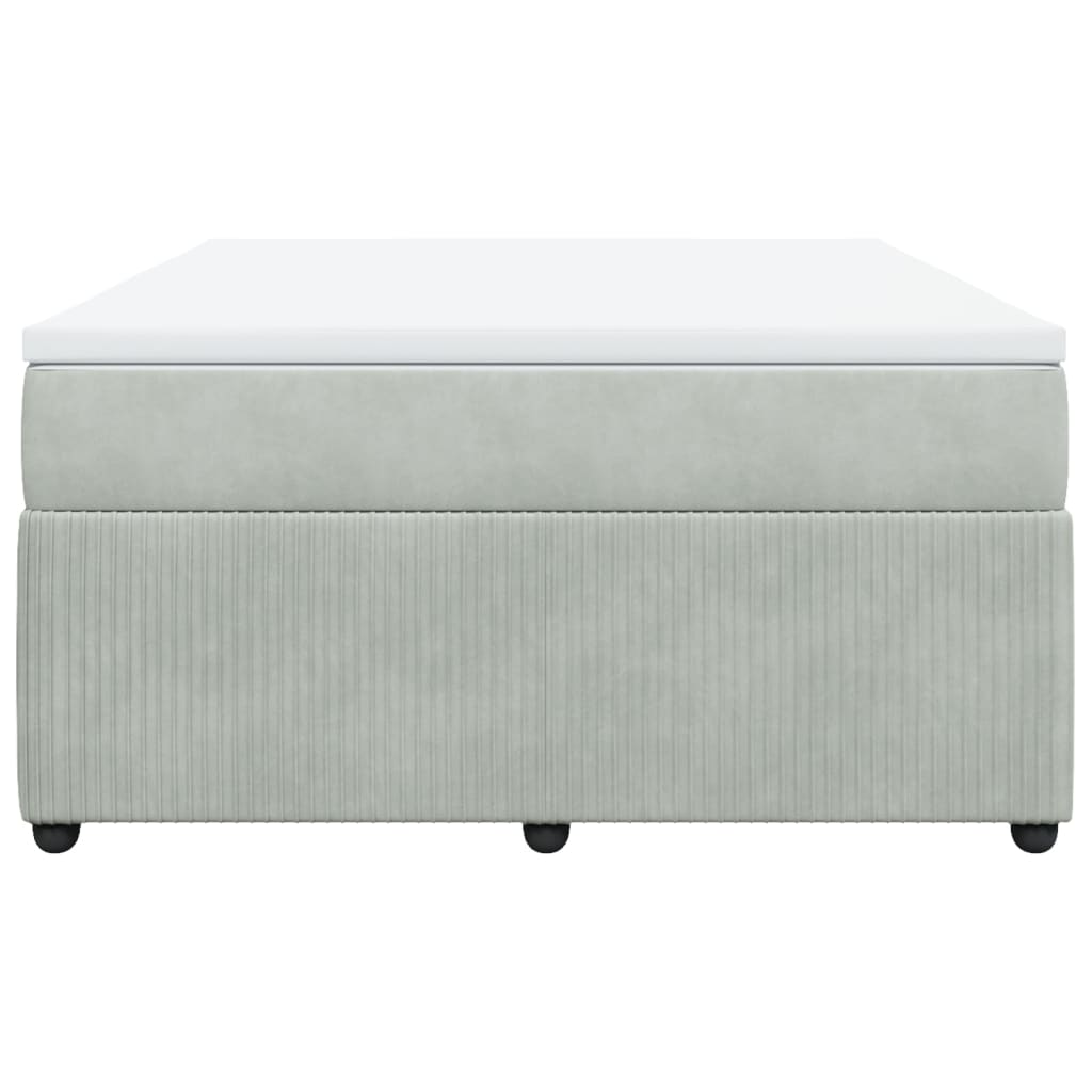Boxspring met matras fluweel lichtgrijs 140x200 cm