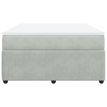 Boxspring met matras fluweel lichtgrijs 140x200 cm