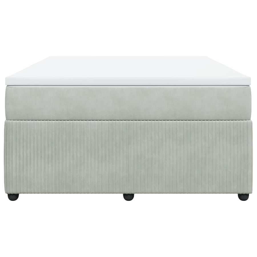 Boxspring met matras fluweel lichtgrijs 140x200 cm