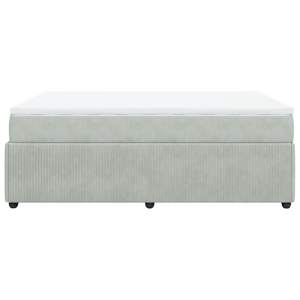 Boxspring met matras fluweel lichtgrijs 140x200 cm