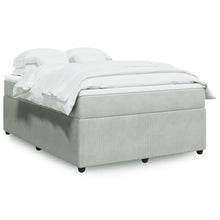 Boxspring met matras fluweel lichtgrijs 140x200 cm
