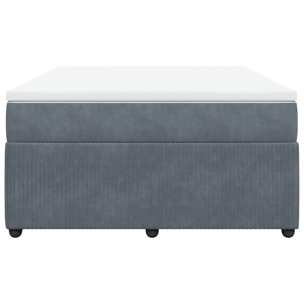 Boxspring met matras fluweel donkergrijs 140x200 cm
