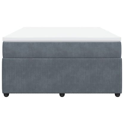 Boxspring met matras fluweel donkergrijs 140x200 cm
