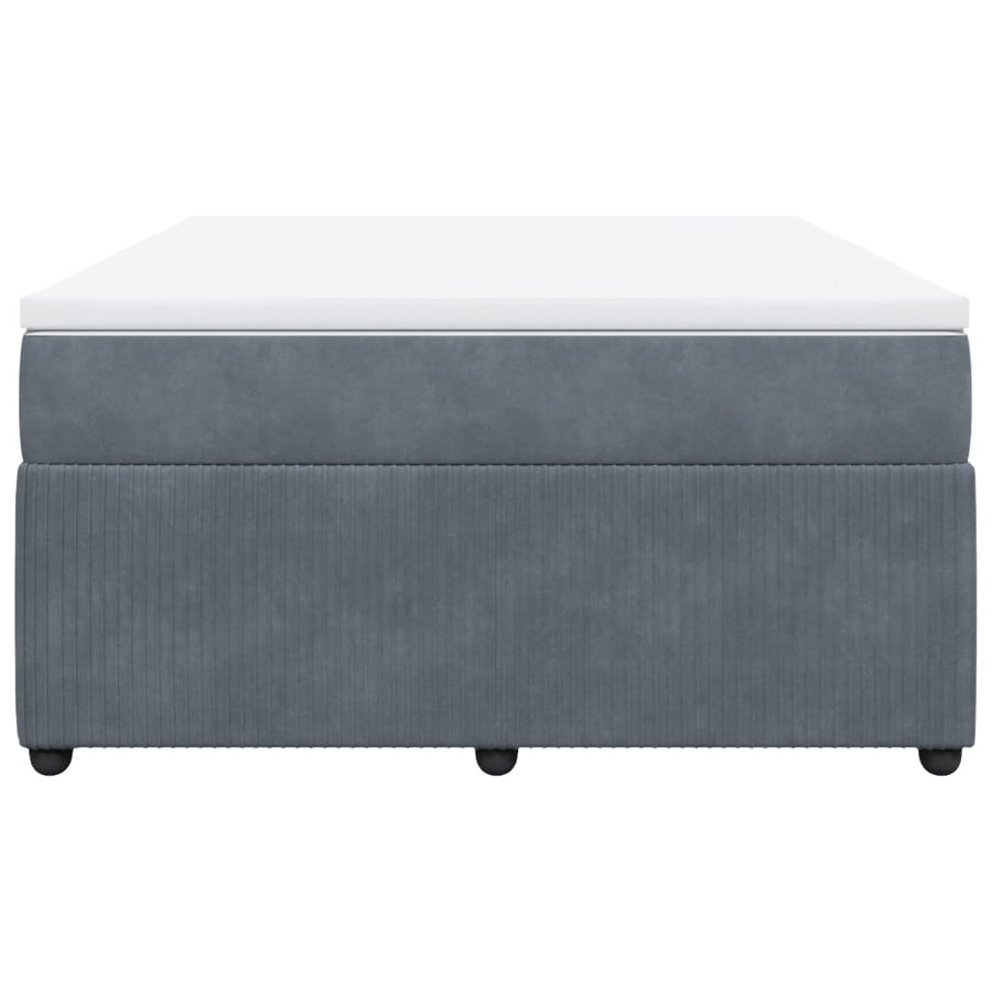 Boxspring met matras fluweel donkergrijs 140x200 cm