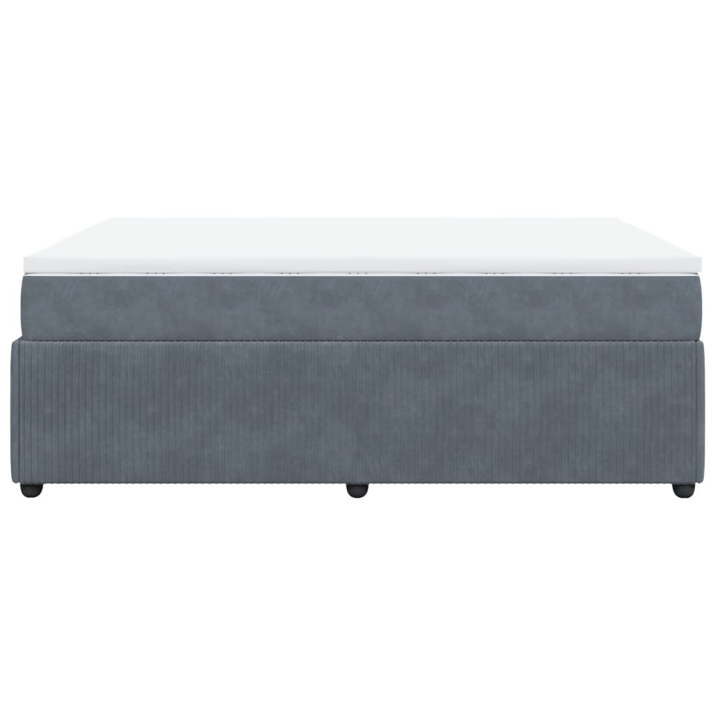 Boxspring met matras fluweel donkergrijs 140x200 cm