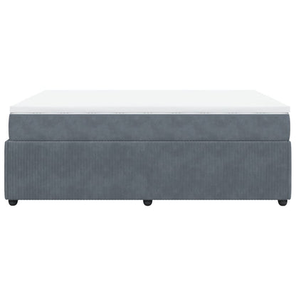 Boxspring met matras fluweel donkergrijs 140x200 cm