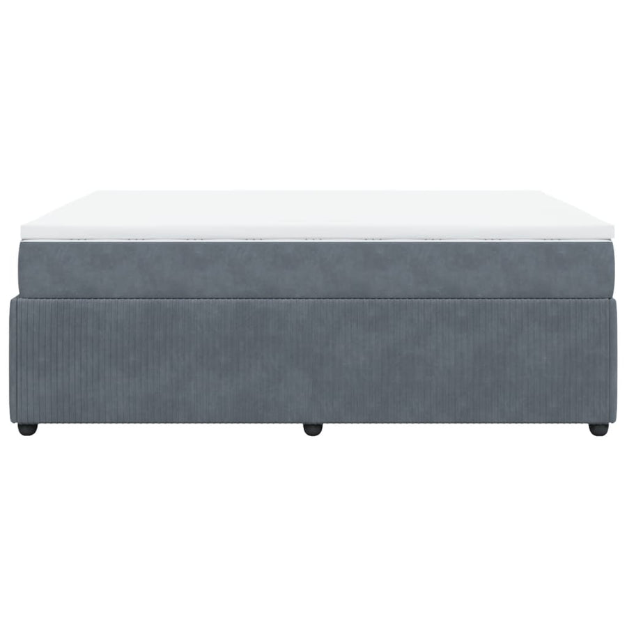 Boxspring met matras fluweel donkergrijs 140x200 cm
