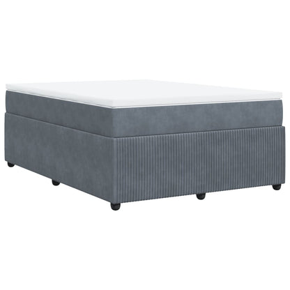 Boxspring met matras fluweel donkergrijs 140x200 cm